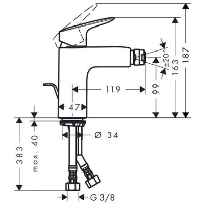 Смеситель для биде Hansgrohe Logis 71200000. Фото