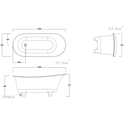 Ванна из литьевого мрамора NS BATH NSB-16680. Фото