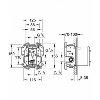 Встаиваемый универсальный смеситель GROHE Rapido E 35501000. Фото