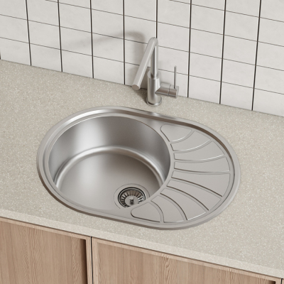 Мойка с сифоном арт. S11UPS0i84 нерж. сталь шелк 650*460 Suno S IDDIS SUN65SDi77S. Фото